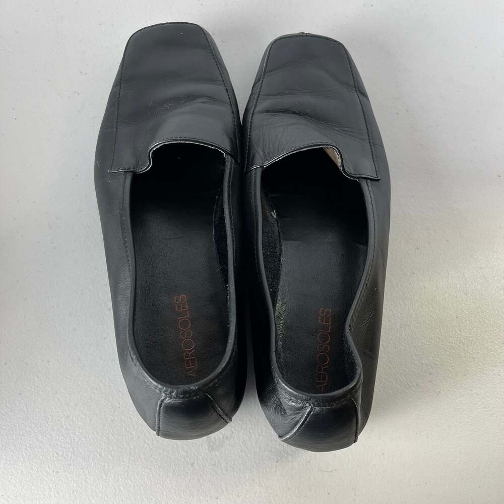 Aerosoles Black Leather Slip On Comfort‎ Loafers Minimalist US 11B - Picture 4 of 7